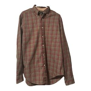 Men's Red and Green Plaid Shirt